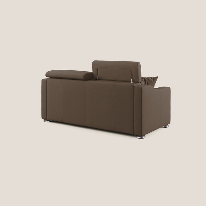 Divano Letto 3 Posti 211x100x98 cm in Tessuto Marrone