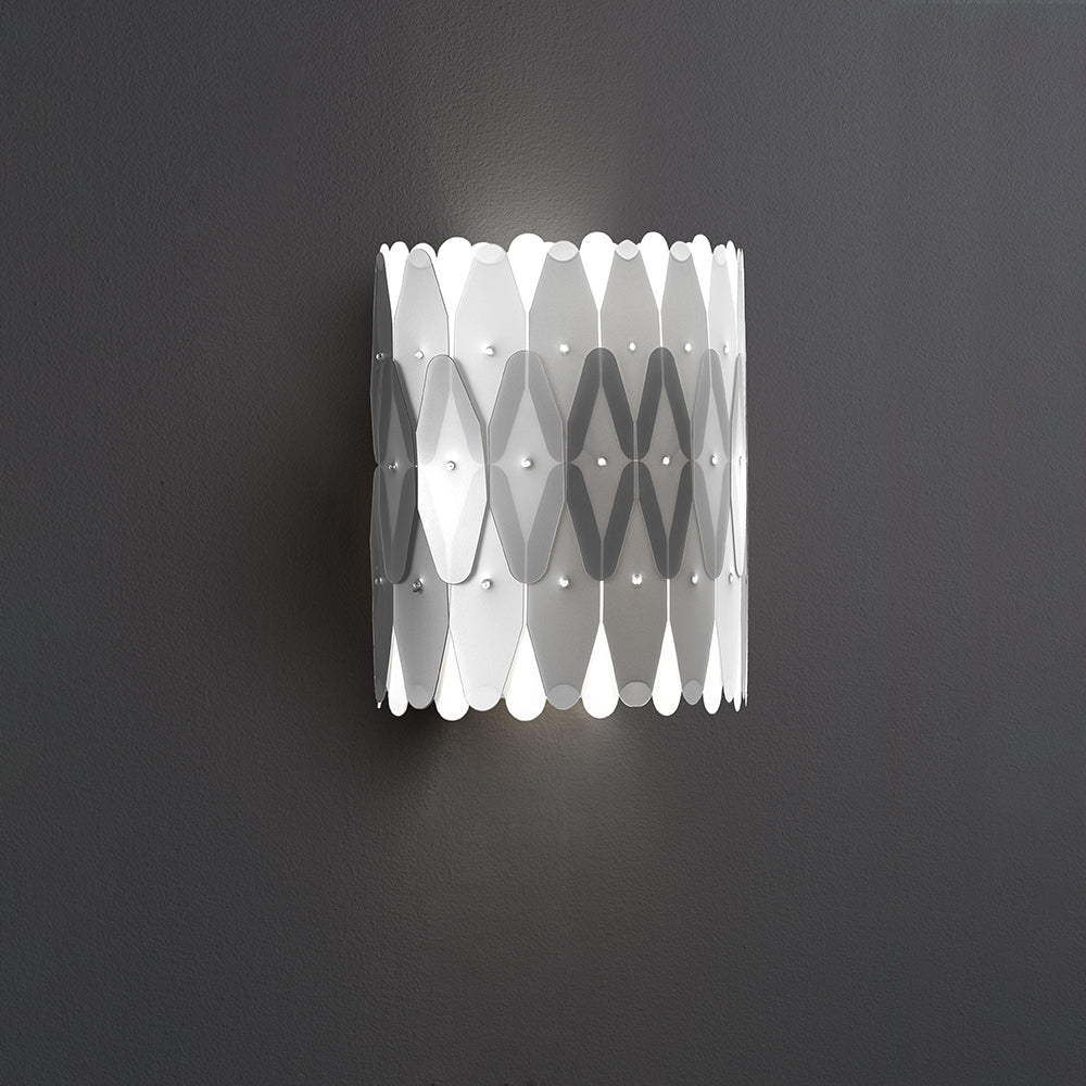 Applique Moderna Amanda 1 Luce In Polilux Silver Con Cavo Made In Italy