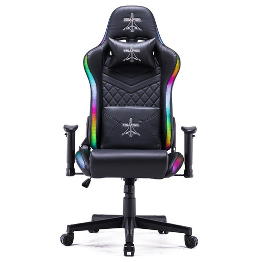 Sedia da Gaming Ergonomica con LED RGB in Similpelle Nera