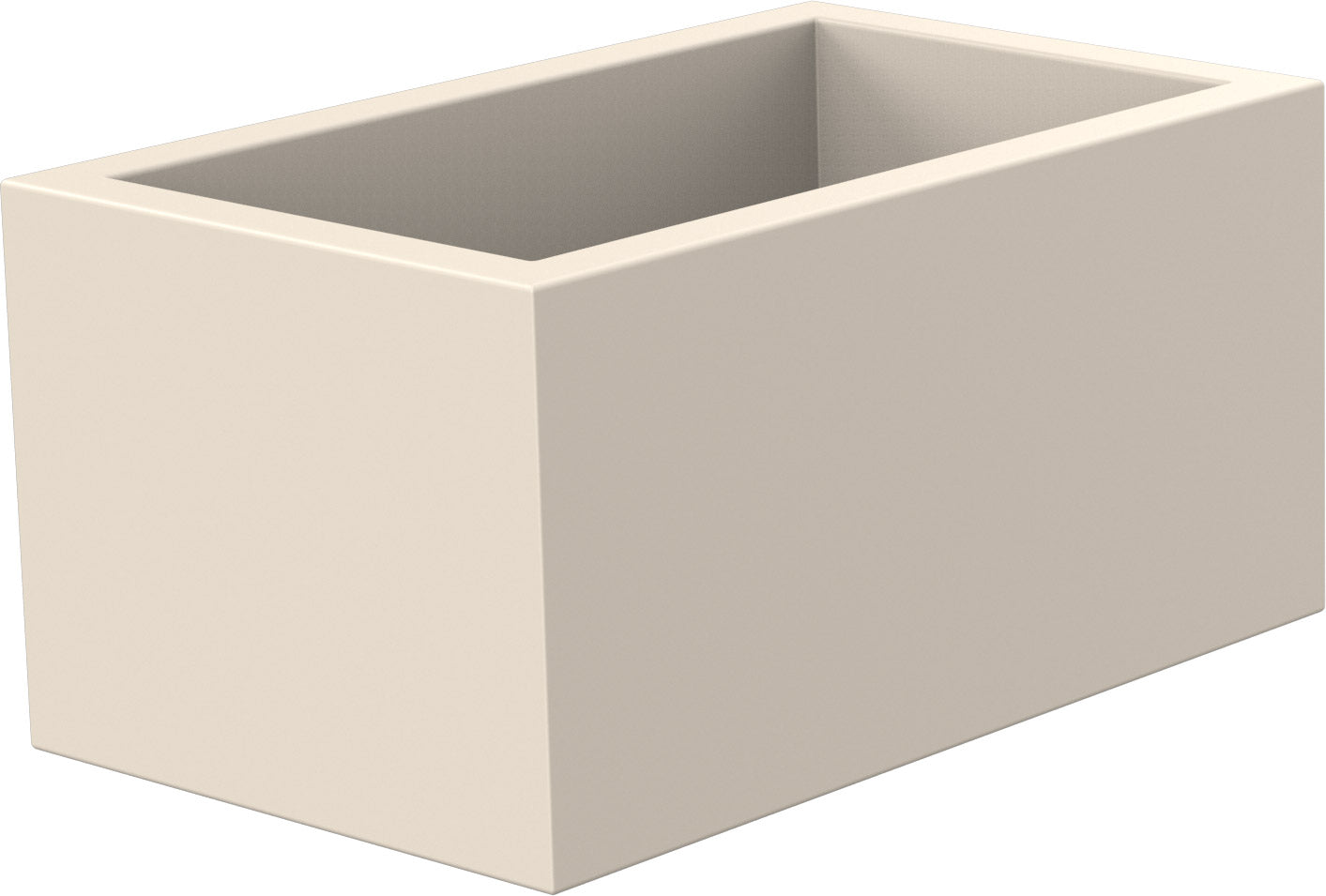 Vaso Rettangolare 80x40x50 cm in Resina Arkema Modulo Cassetta Bianco