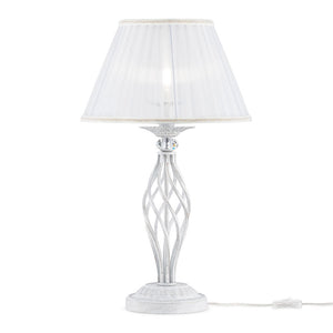 Lampada Da Scrivania Ufficio Shabby Chic Grace Metallo Bianco Diffusore Bianco