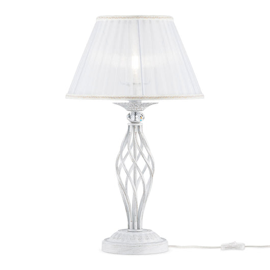 Lampada Da Scrivania Ufficio Shabby Chic Grace Metallo Bianco Diffusore Bianco