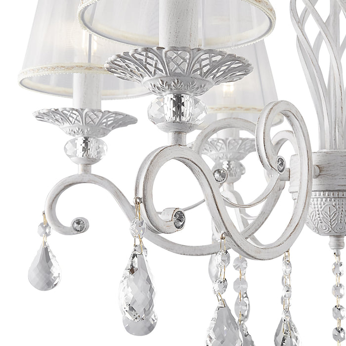 Lampadario Elegant in Metallo Grace Bianco con Oro