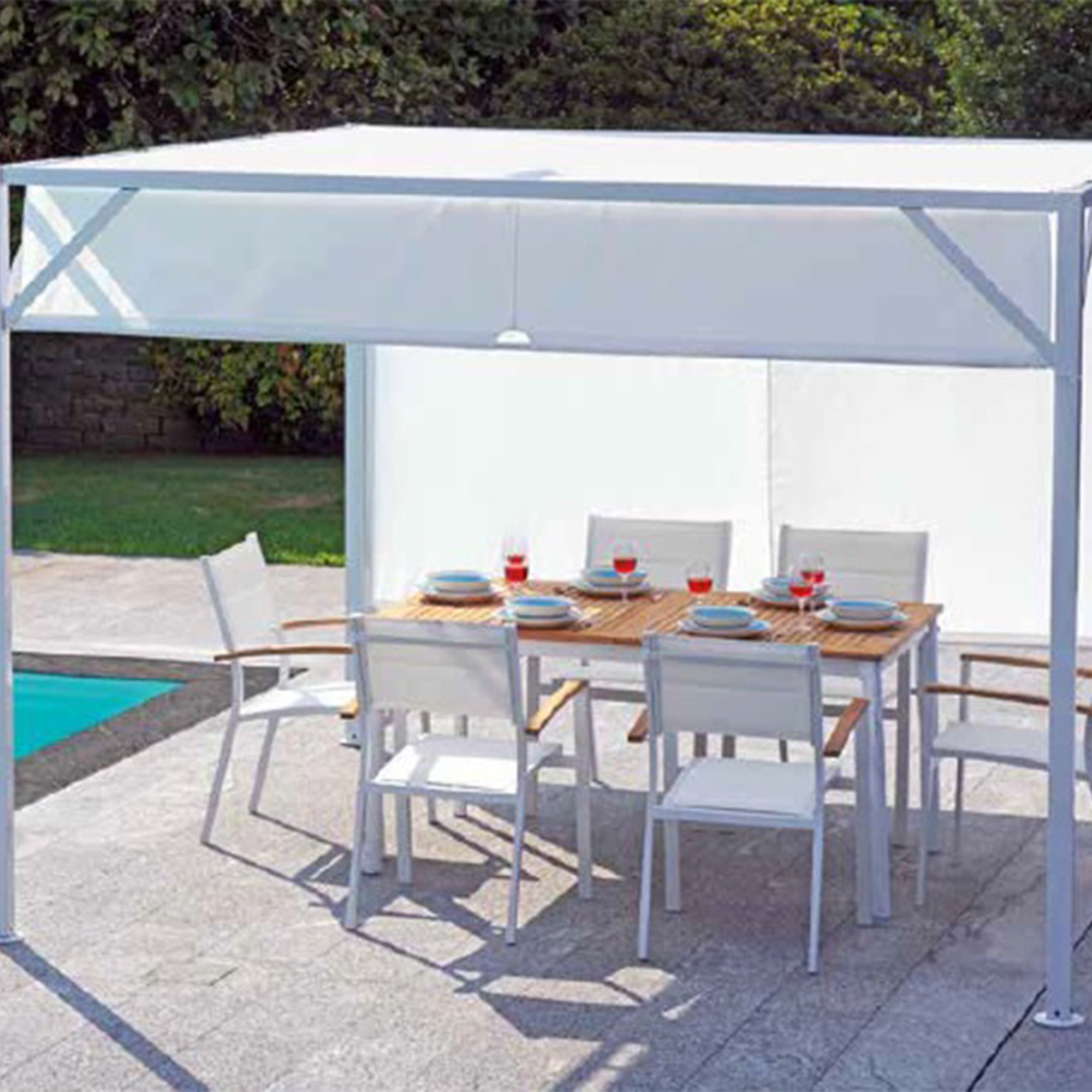 Pergola Con Tetto Scorrevole 3x3 Bianca