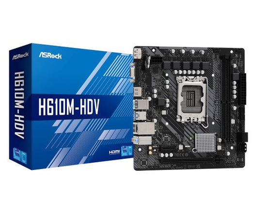 ASROCK MB 1700 12°GEN. H610M-HDV D4 2xDDR4 4xSATA VGA/HDMI