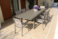 Tavolo Cuba Allungabile 220/280x100x75 h cm in Alluminio Taupe