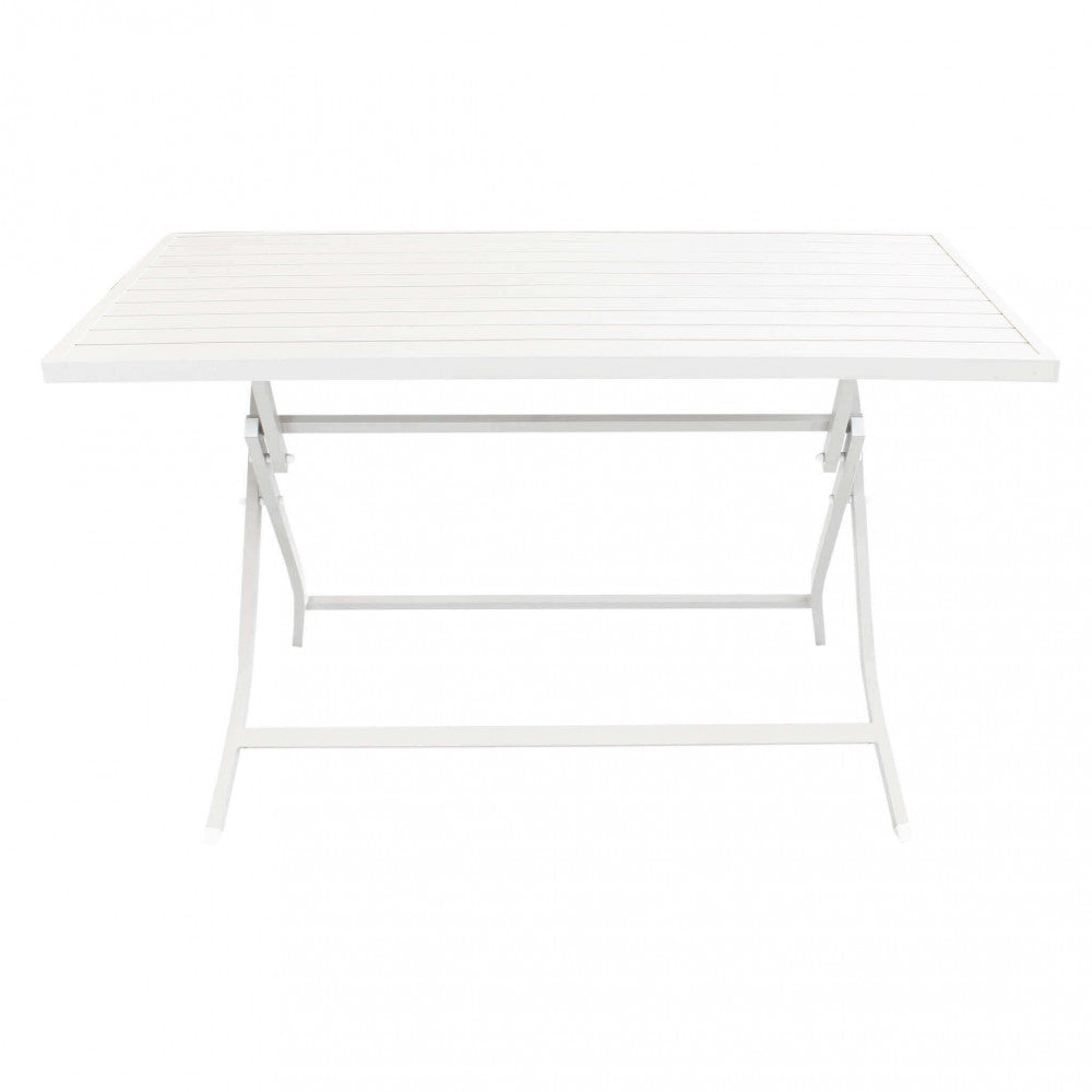 Tavolo Alabama 130x77x73 h cm in Alluminio Bianco