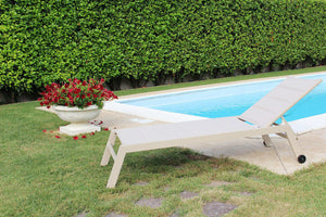 Lettino Prendisole da Giardino Formentera Impilabile 198x61x34/95 h cm in Alluminio Tortora