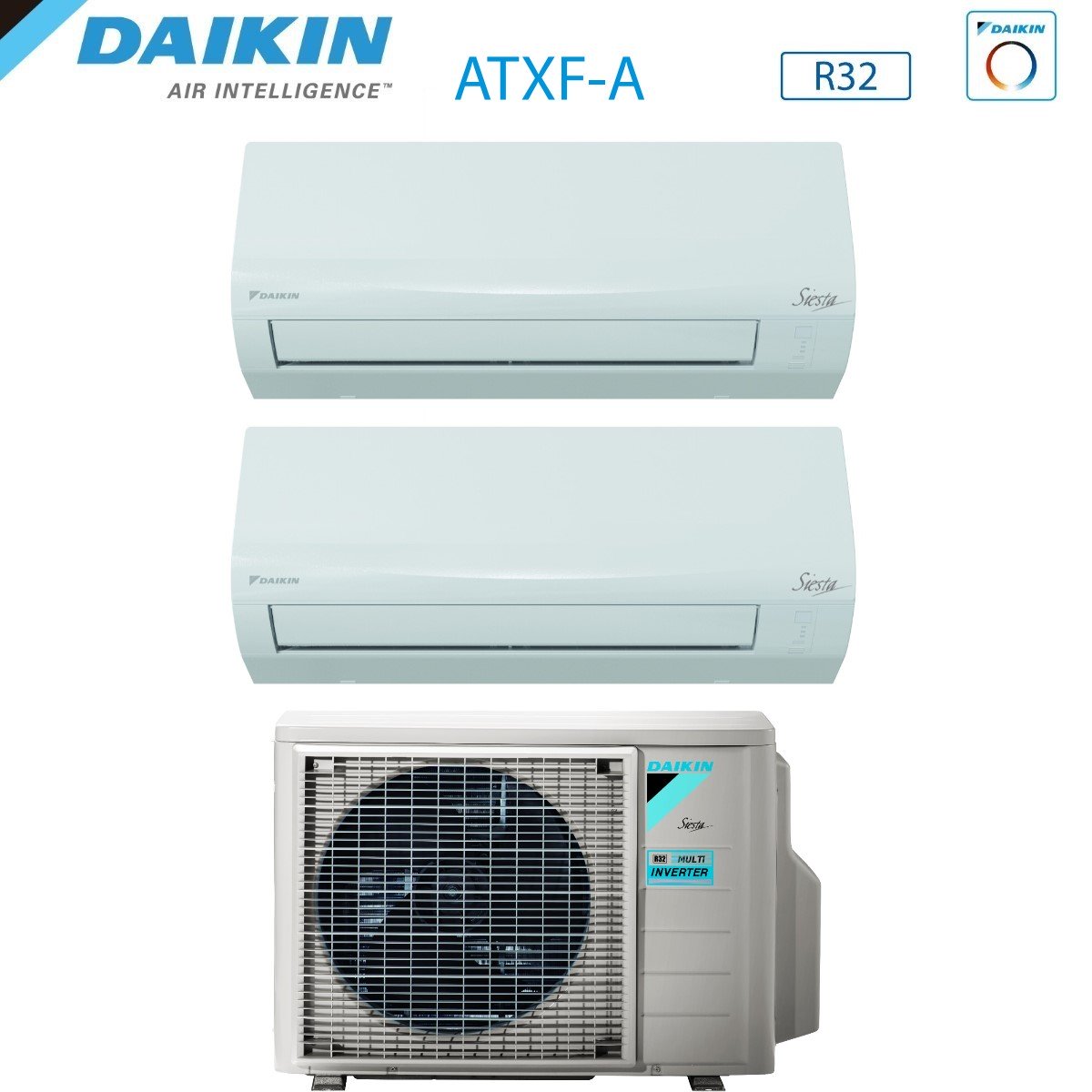 Climatizzatore Condizionatore Daikin Dual Split Inverter serie SIESTA 9+12 con 2AMXF50A R-32 Wi-Fi Optional 9000+12000