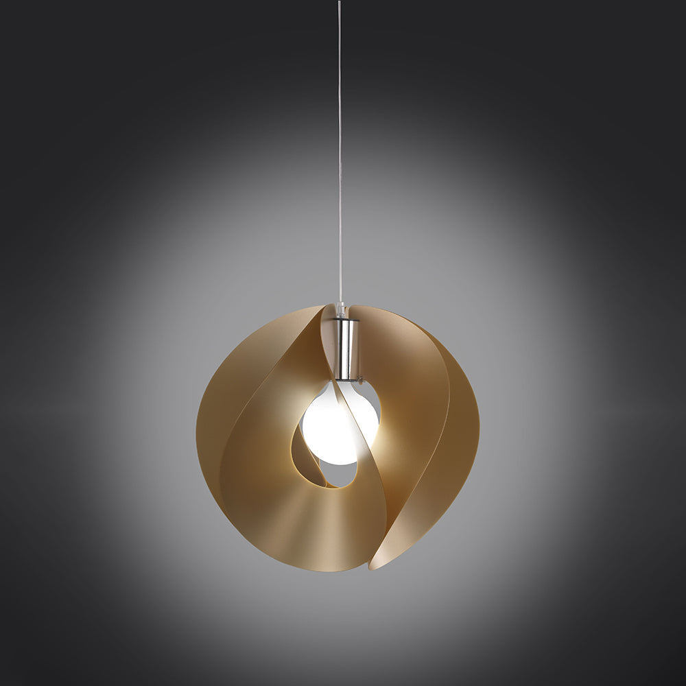 Sospensione Moderna A 1 Luce Atom In Polilux Oro D45 Made In Italy