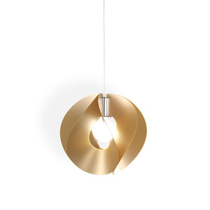 Sospensione Moderna A 1 Luce Atom In Polilux Oro D45 Made In Italy