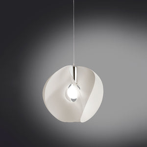 Sospensione Moderna A 1 Luce Atom In Polilux Bianco D54 Made In Italy