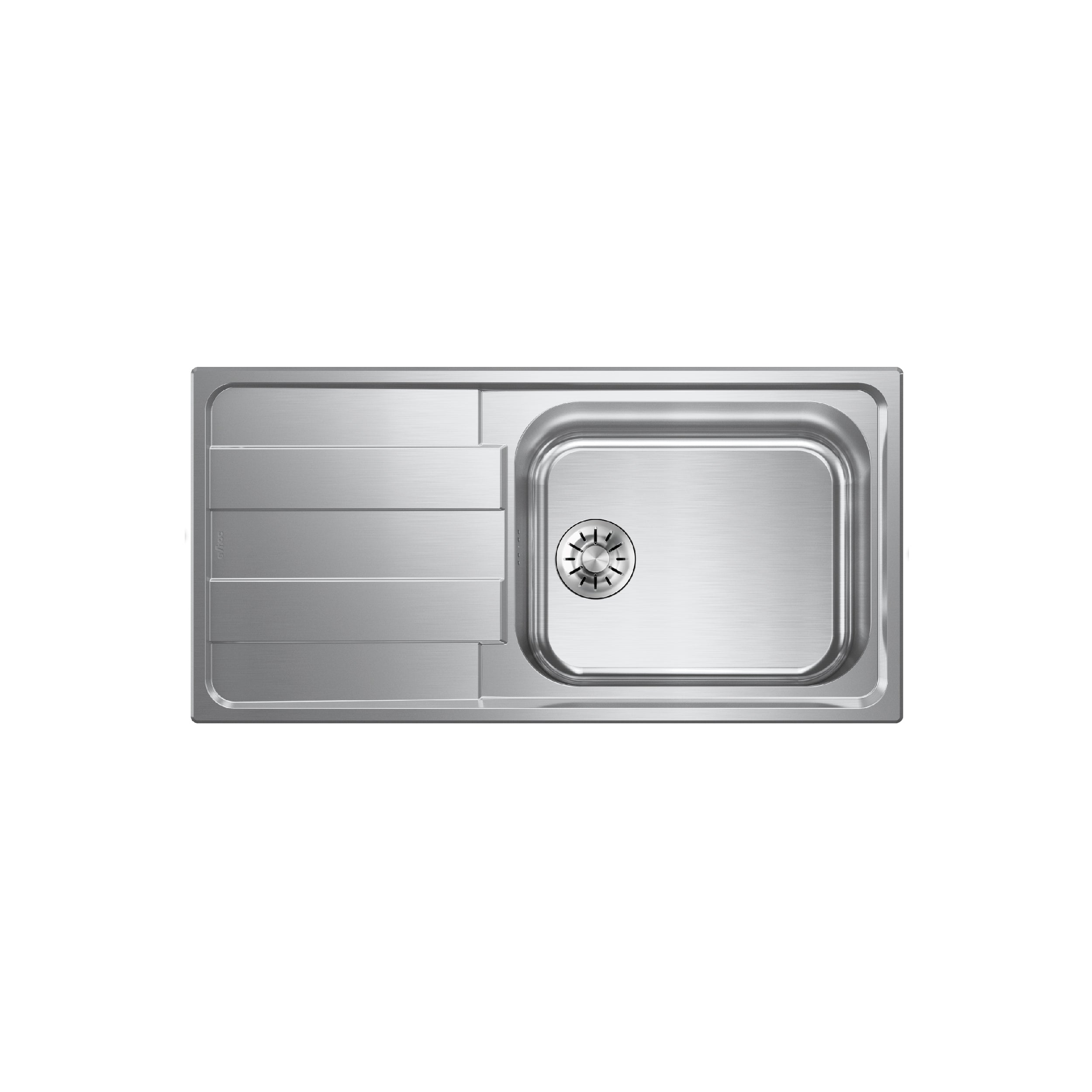 Lavello EVHOC serie AURA M 100x50 cm 1 vasca destra + gocciolatoio acciaio inox AISI 304 03AURADM