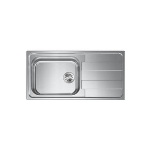 Lavello EVHOC serie AURA M 100x50 cm 1 vasca sinistra + gocciolatoio acciaio inox AISI 304 03AURASM