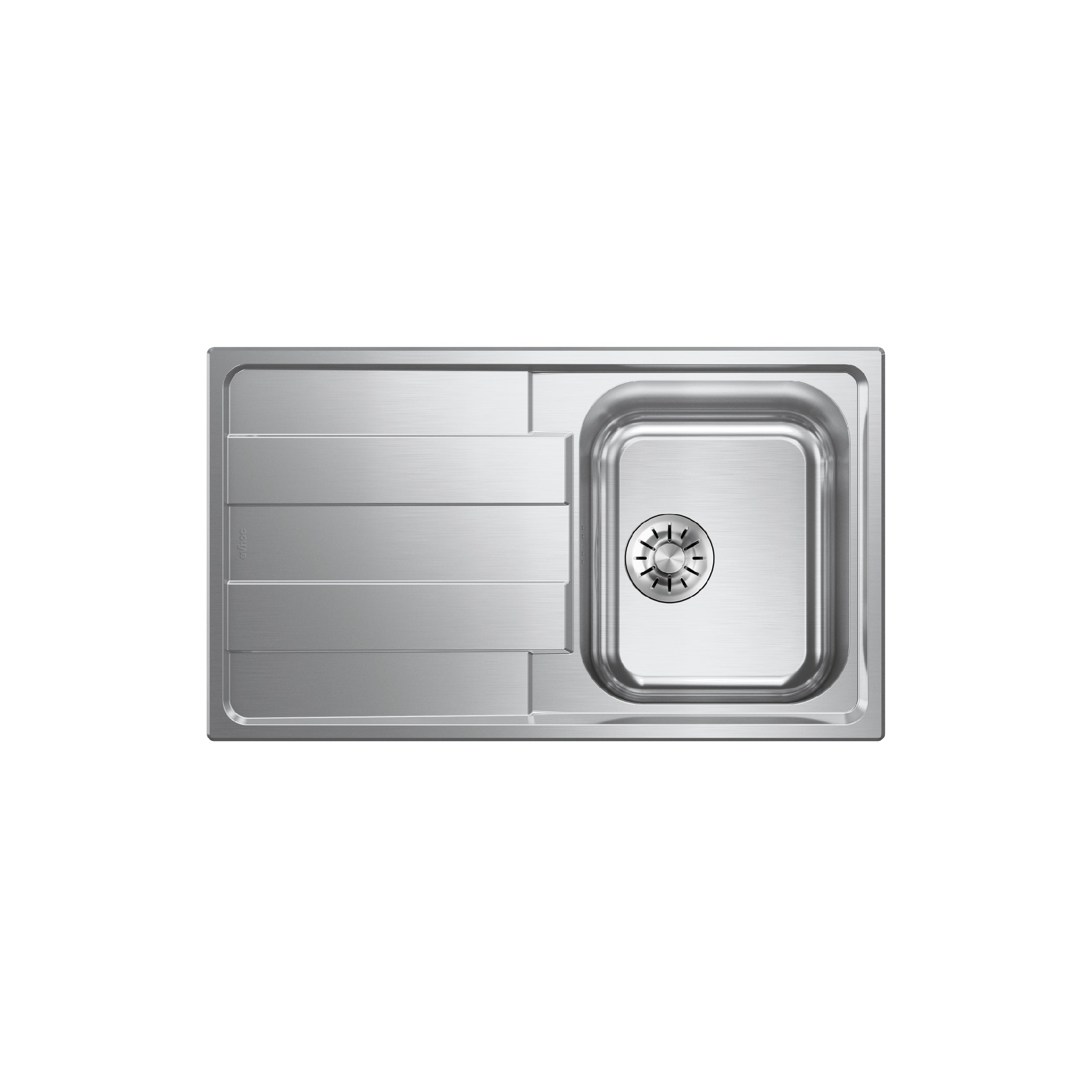 Lavello EVHOC serie AURA S 86x50 cm 1 vasca destra + gocciolatoio acciaio inox AISI 304 03AURADS