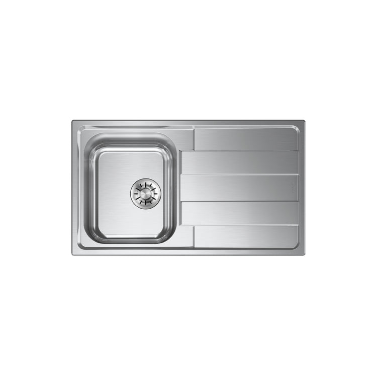 Lavello EVHOC serie AURA S 86x50 cm 1 vasca sinistra + gocciolatoio acciaio inox AISI 304 03AURASS