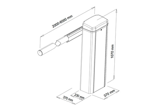 AUTOMAZIONE BARRIERA STRADALE VDS BERTA 24V 1446 PREDISPOSTA CON ALLOGGIO PER ASTA TONDA MAX 6 MT