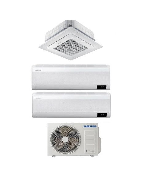 Climatizzatore Condizionatore Samsung Trial Split Inverter serie WINDFREE AVANT 7+7+Cassetta 18 con AJ080TXJ4KG R-32 Wi-Fi Integrato 7000+7000+18000 - Novità