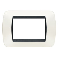 Placca living light international 3 posti tecnopolimero l4803 con supporto l4703 *** colore bianco, confezione 1