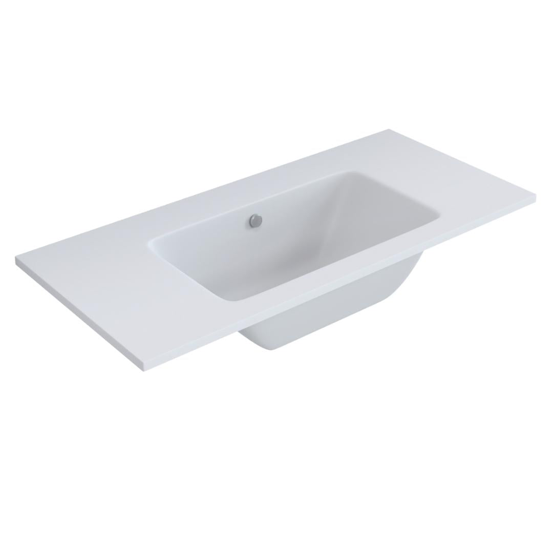Lavabo ad incasso mineral marmo colore bianco opaco mobile composizione bagno *** misure 61x46 cm, confezione 1