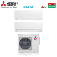 Climatizzatore Condizionatore Mitsubishi Electric Dual Split Inverter Linea Plus serie MSZ-AY 12+12 con MXZ-4F72VF R-32 Wi-Fi Integrato 12000+12000