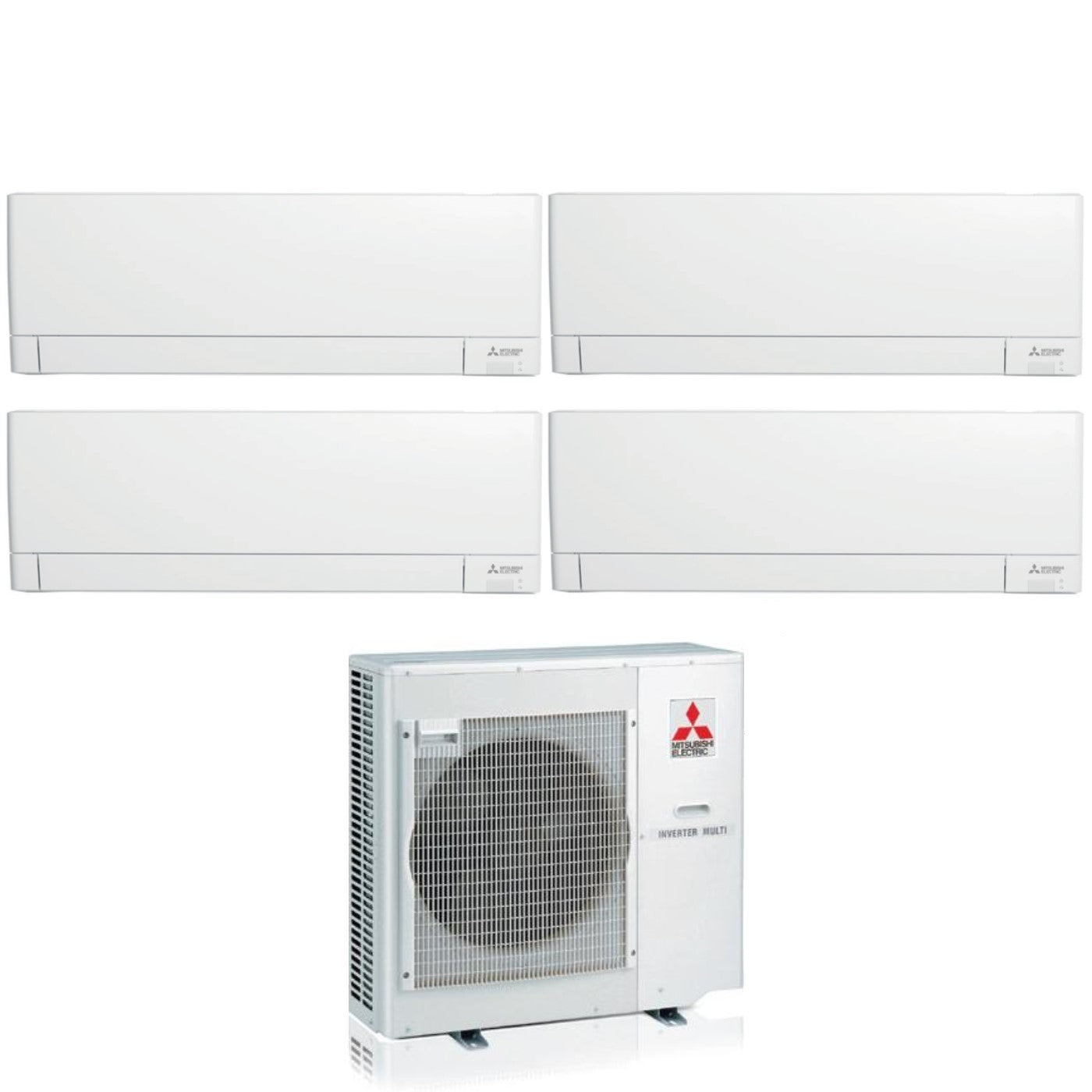 Climatizzatore Condizionatore Mitsubishi Electric Quadri Split Inverter Linea Plus serie MSZ-AY 9+9+9+12 con MXZ-4F80VF R-32 Wi-Fi Integrato 9000+9000+9000+12000