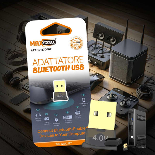 Adattatore Bluetooth 5.0 3Mbps Compatibile con Tutti Periferiche di Input Wireless Mouse Tastiera Joystick Cuffie Stampante Altoparlanti per Computer