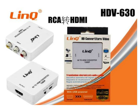 Adattatore Convertitore Video Da 1080p Av A Hdmi Linq Hdv-630 - Bianco