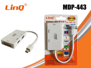 Adattatore Convertitore mini DP 3 in 1  VGA HDMI DVI