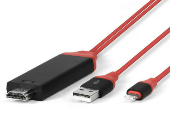 Adattatore Da Lightning A HDMI HDTV Cavo 2 Metri Per Smartphone Android A TV Monitor Proiettore