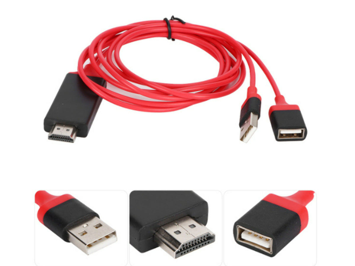 Adattatore Da USB Femmina A HDMI HDTV Cavo 2 Metri Per Smartphone Tablet A TV Monitor Proiettore