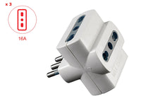 Adattatore Spina Elettrica 16A 2P+T Con 3 Prese 10/16A 250V Bianco Max 1500W SKU-8722