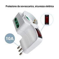 Adattatore Triplo Con Interruttore Spina 10A 2 Prese 10/16A Bipasso + 1 Presa Schuko 250V Bianco XSL1061