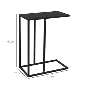 Tavolino da Salotto a Forma di C 46x26x60 cm in Acciaio Nero