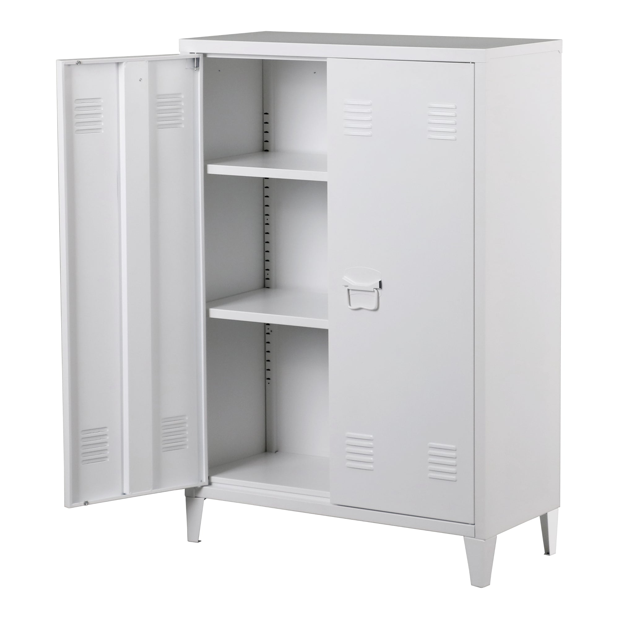 Armadietto da Ufficio Oripää in Acciaio 110 x 75 x 33 cm Bianco [en.casa]