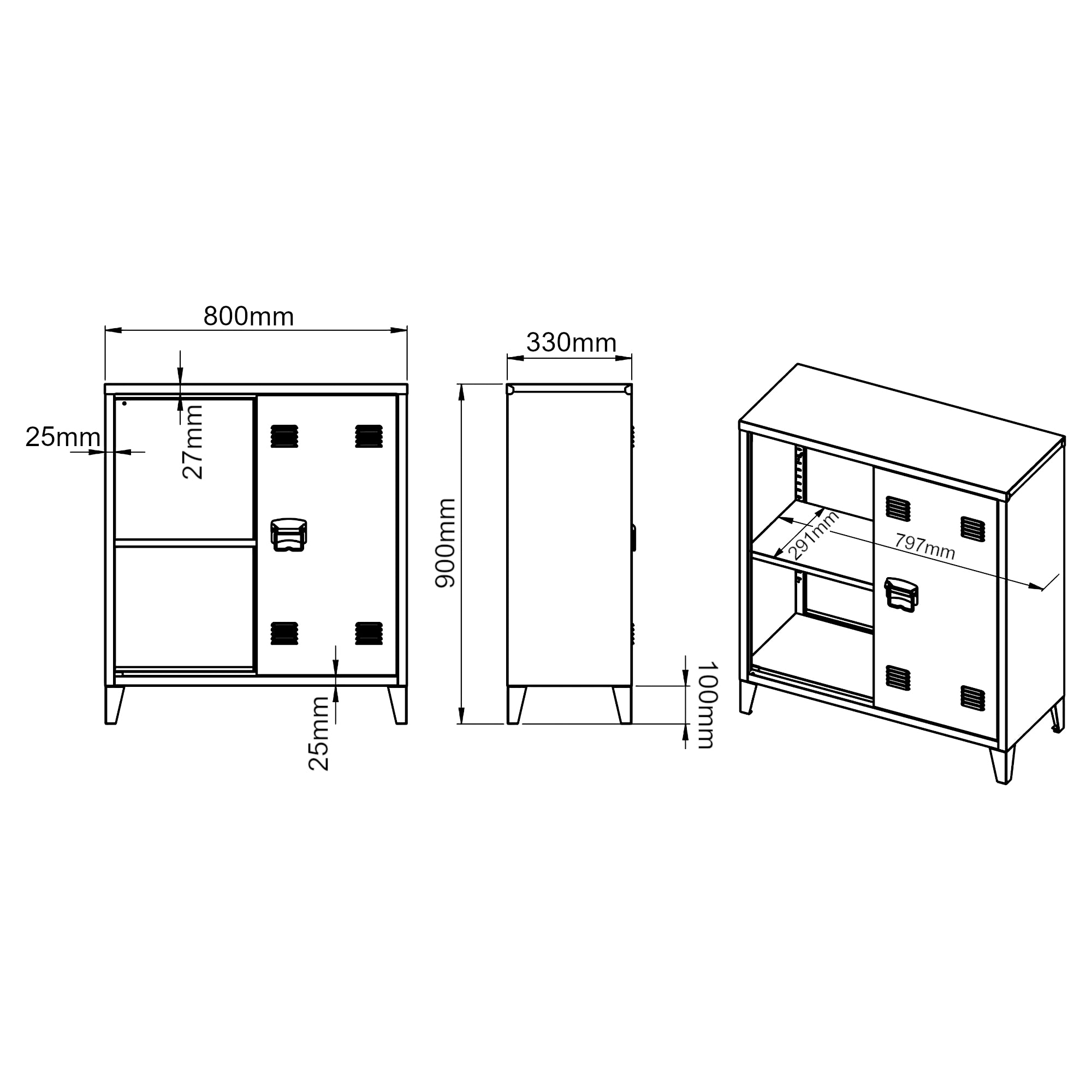 Armadietto da Ufficio Oripää in Acciaio 90 x 80 x 33 cm Blu Grigiastro [en.casa]