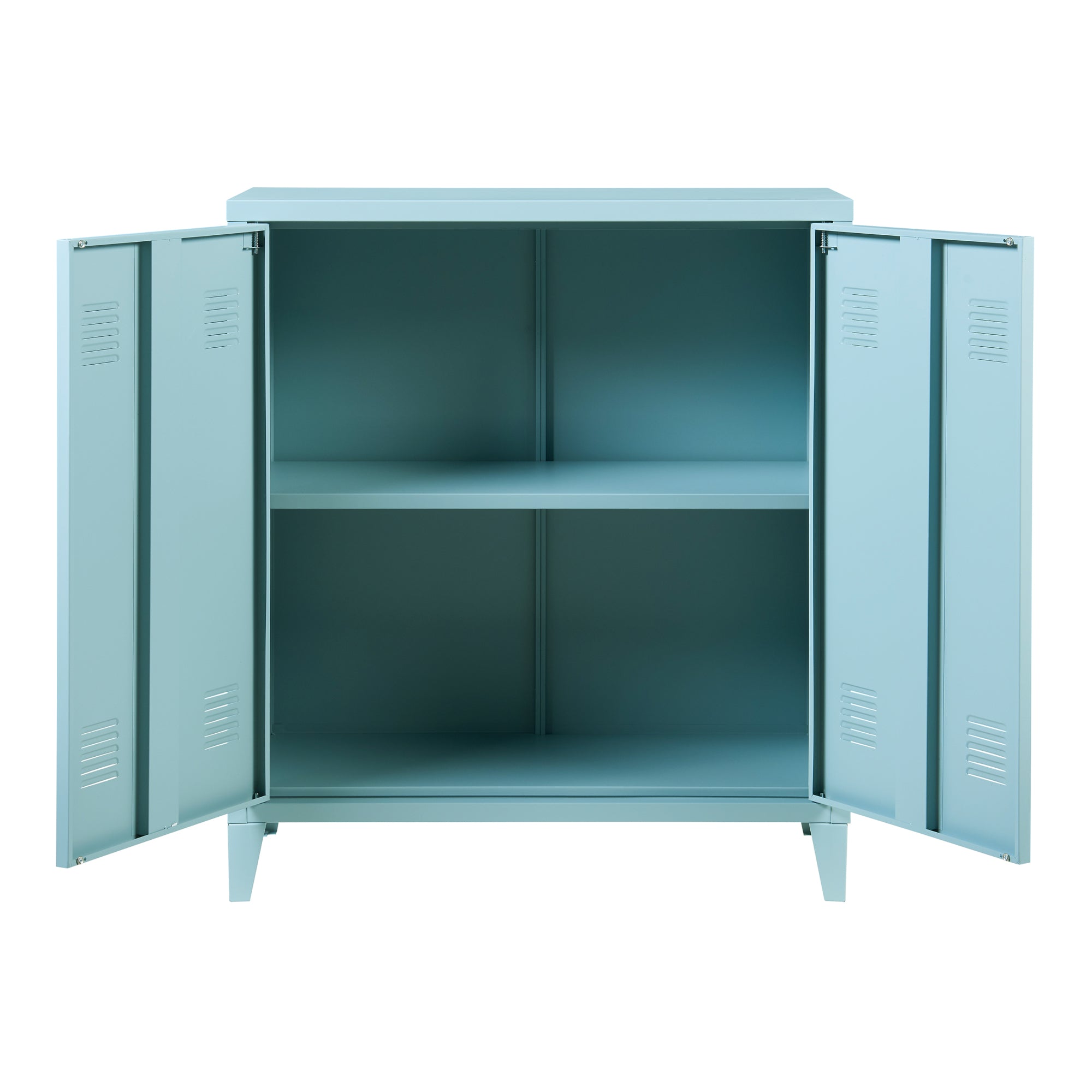 Armadietto da Ufficio Oripää in Acciaio 90 x 80 x 33 cm Blu Grigiastro [en.casa]