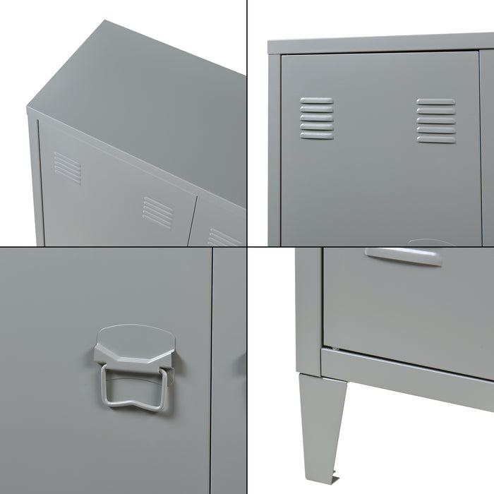 Armadietto da Ufficio Oripà¤à¤ in Acciaio 90 x 80 x 33 cm Grigio scuro [en.casa]