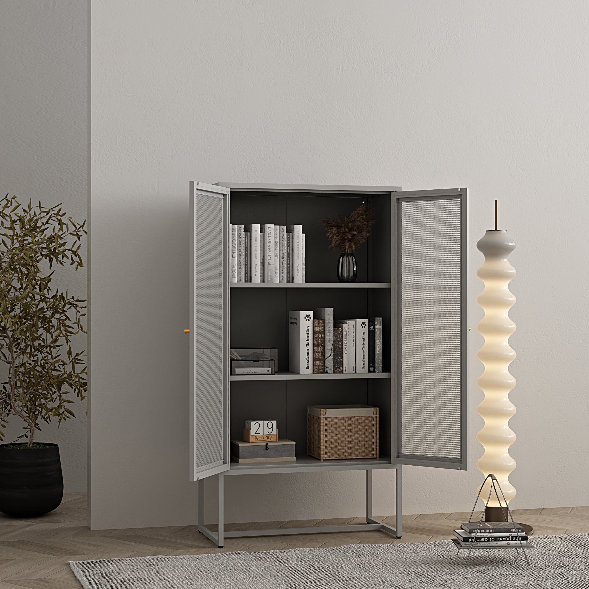 Armadio da Stoccaggio Sund in Acciaio 150 x 80 x 40 cm Grigio [en.casa]