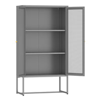 Armadio da Stoccaggio Sund in Acciaio 150 x 80 x 40 cm Grigio [en.casa]