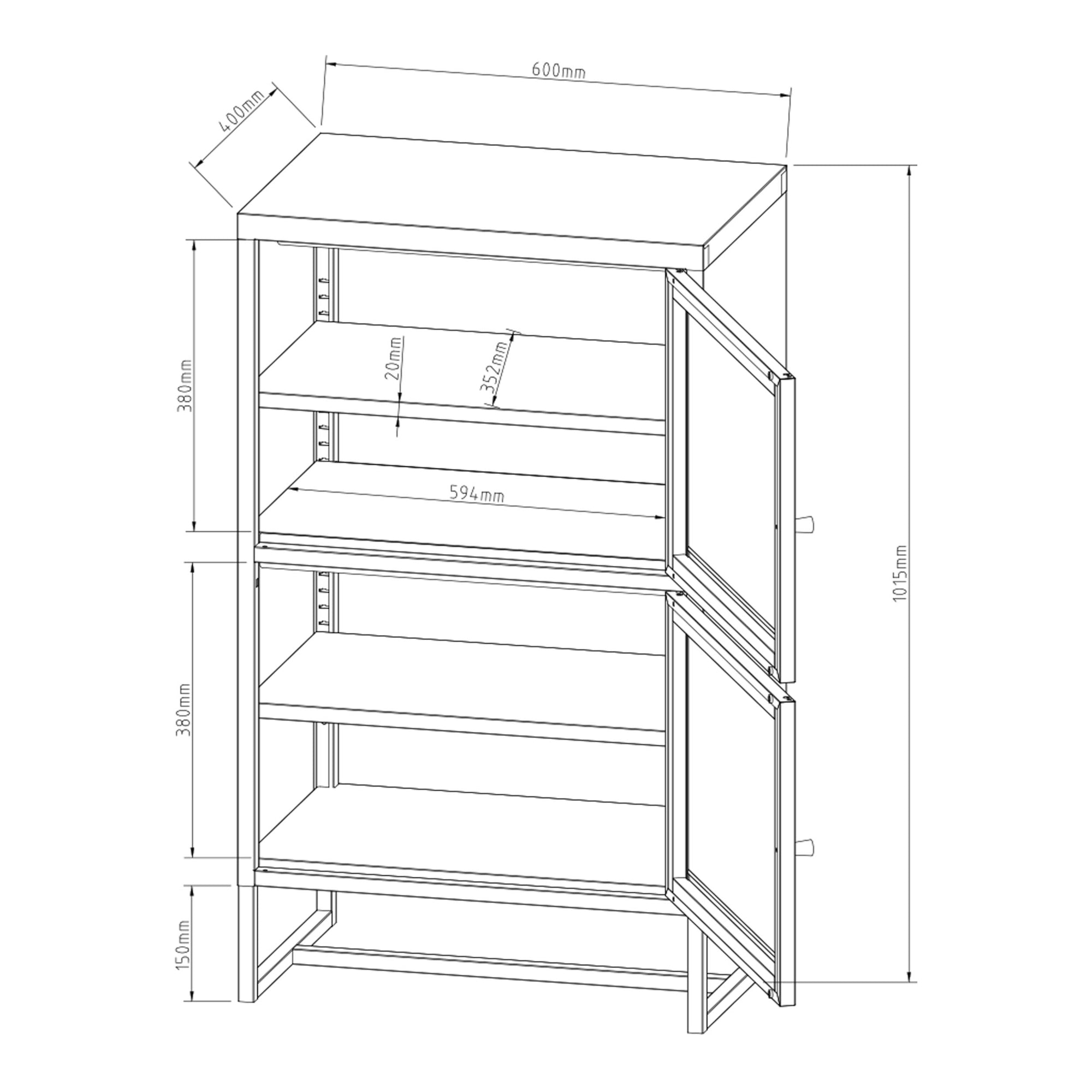 Armadietto da Stoccaggio Sund in Acciaio 102 x 60 x 40 cm Grigio [en.casa]