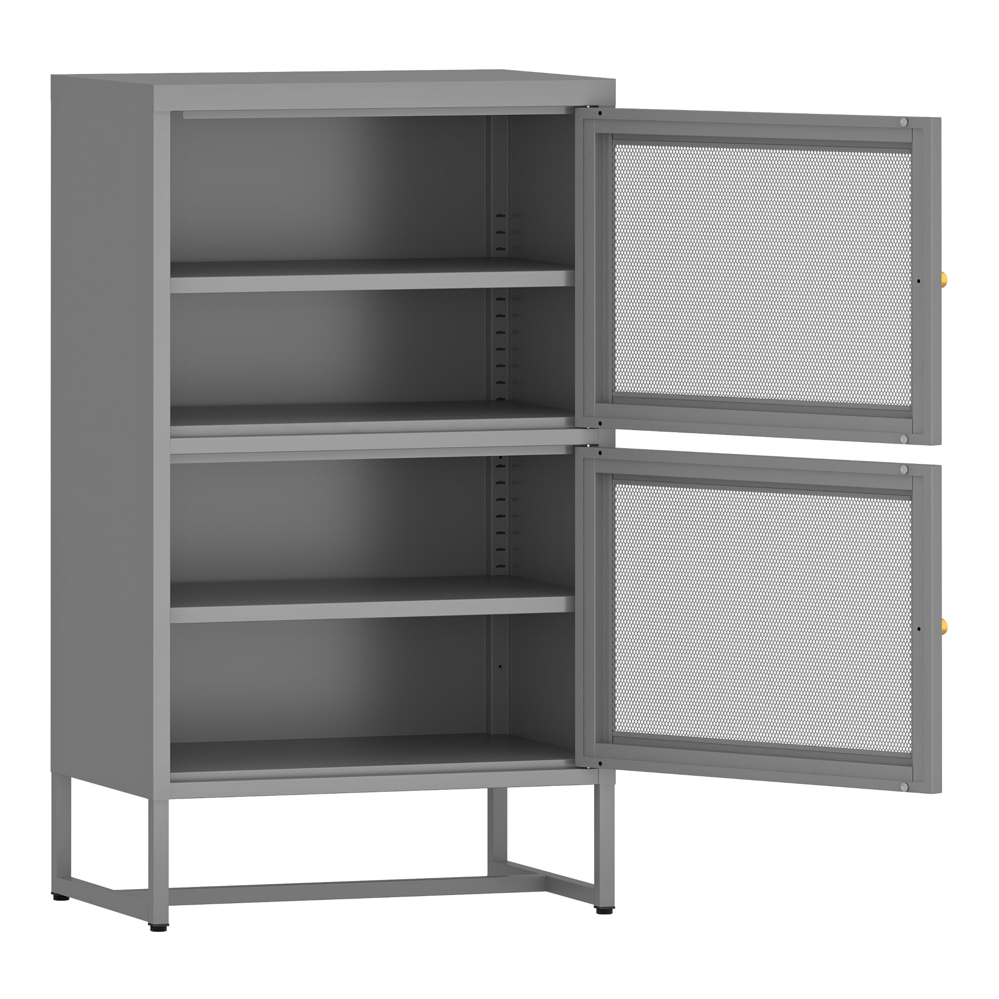 Armadietto da Stoccaggio Sund in Acciaio 102 x 60 x 40 cm Grigio [en.casa]