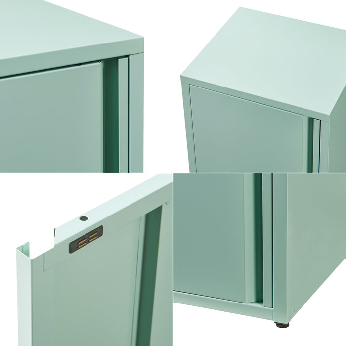 Armadio a Colonna Burlöv in Metallo Mobile per Archivio 88 x 40 x 35 cm Menta Verde [en.casa]