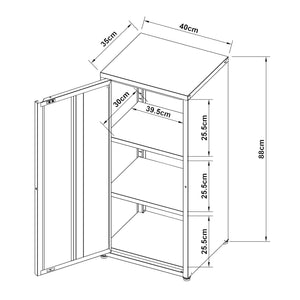 Armadio a Colonna Burlöv in Metallo Mobile per Archivio 88 x 40 x 35 cm Blu Grigiastro [en.casa]