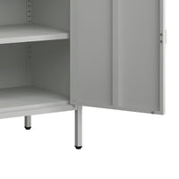 Armadio da Ufficio Hailuoto per Archivio 110 x 80 x 40 cm Acciaio Grigio chiaro [en.casa]