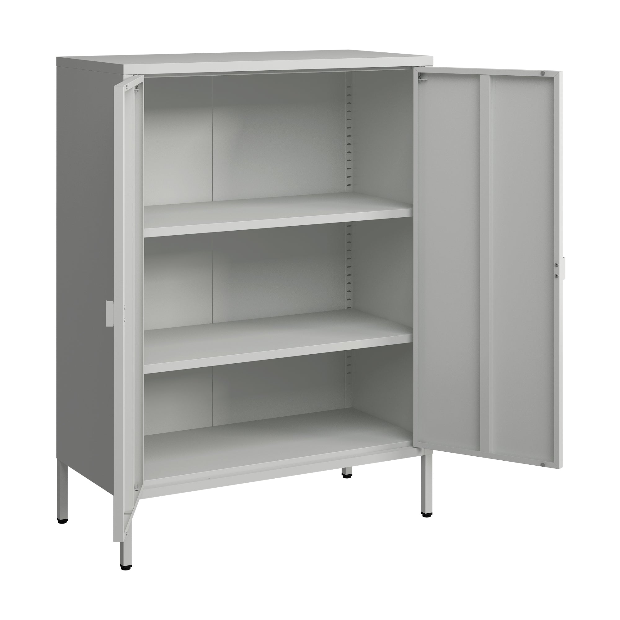 Armadio da Ufficio Hailuoto per Archivio 110 x 80 x 40 cm Acciaio Grigio chiaro [en.casa]