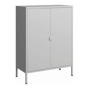 Armadio da Ufficio Hailuoto per Archivio 110 x 80 x 40 cm Acciaio Grigio chiaro [en.casa]