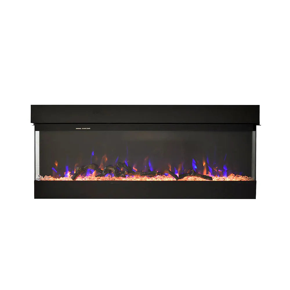 Caminetto elettrico ALARO NERO TEMPO STYLE con cornice di legno effetto fuoco 3 colorazioni 750 - 1.500 W