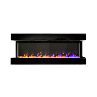 Caminetto elettrico ALARO NERO TEMPO STYLE con cornice di legno effetto fuoco 3 colorazioni 750 - 1.500 W