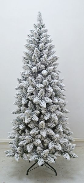 Albero di natale innevato monterey slim h.180 apertura ad ombrello in pvc